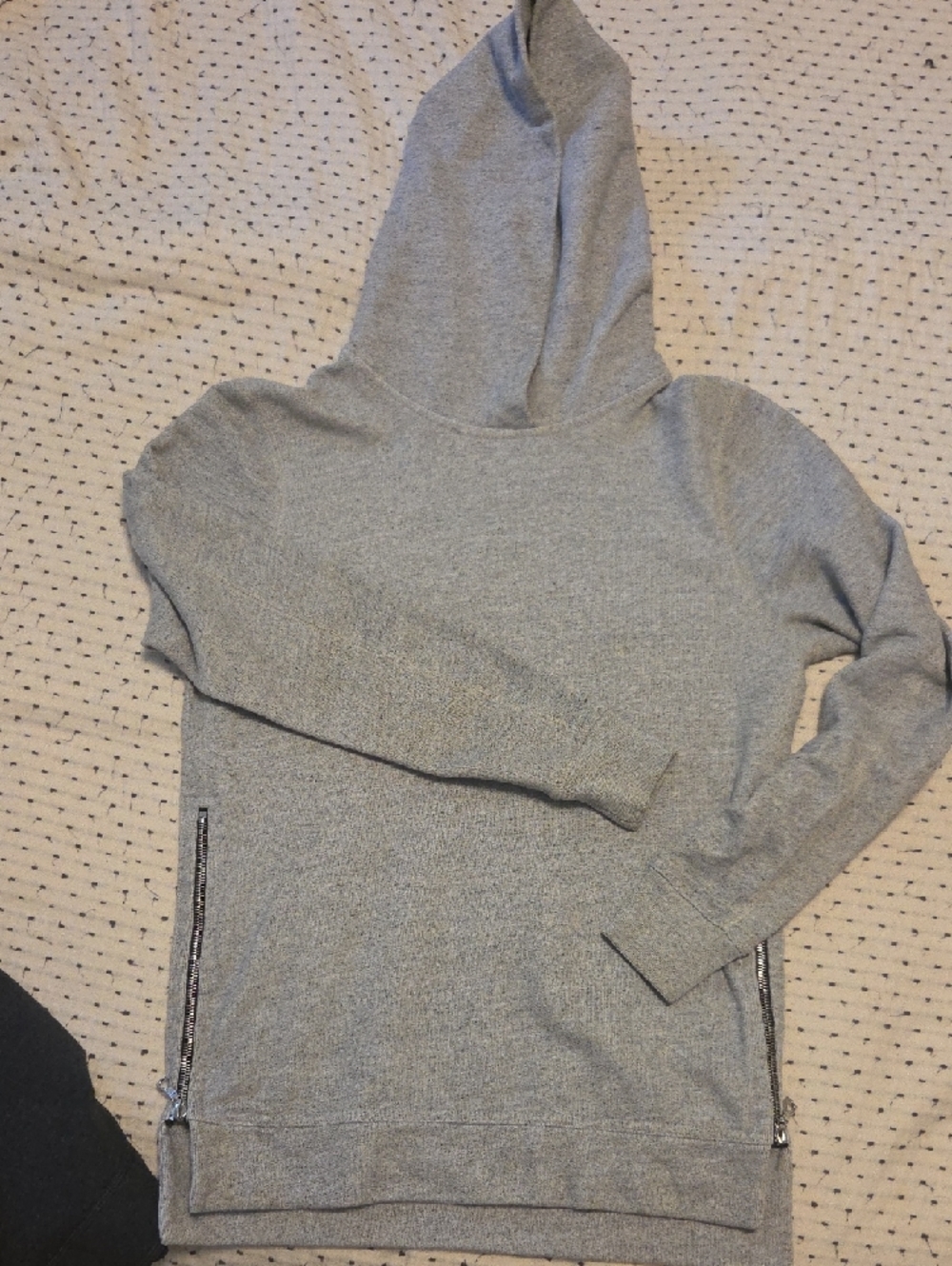 John Elliott + Co Grey Hooded Pullover with Side Zippers